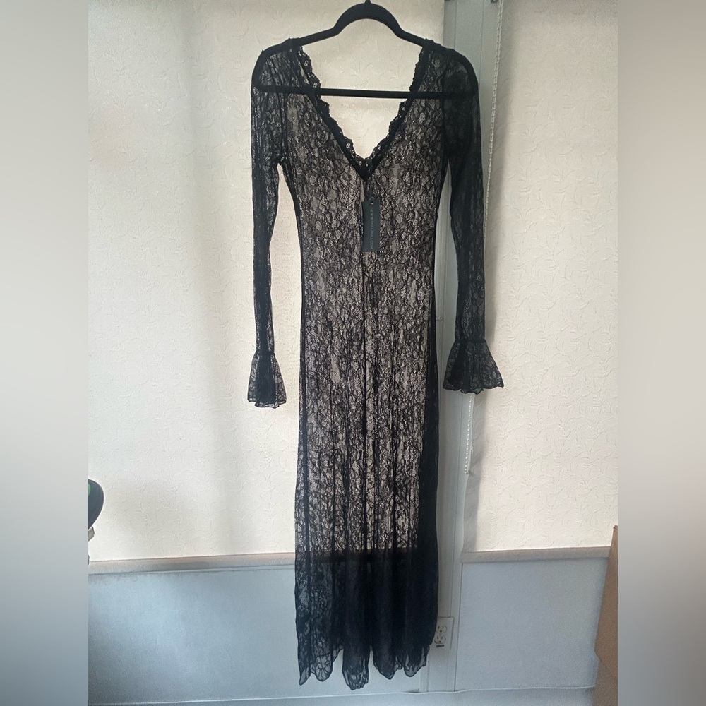 Dolls Kill Widow Sumptuous shadows lace maxi dress